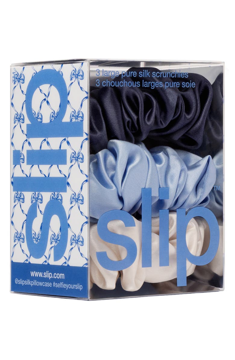 slip Skye 3-Pack Pure Silk Large Scrunchies, Alternate, color, 