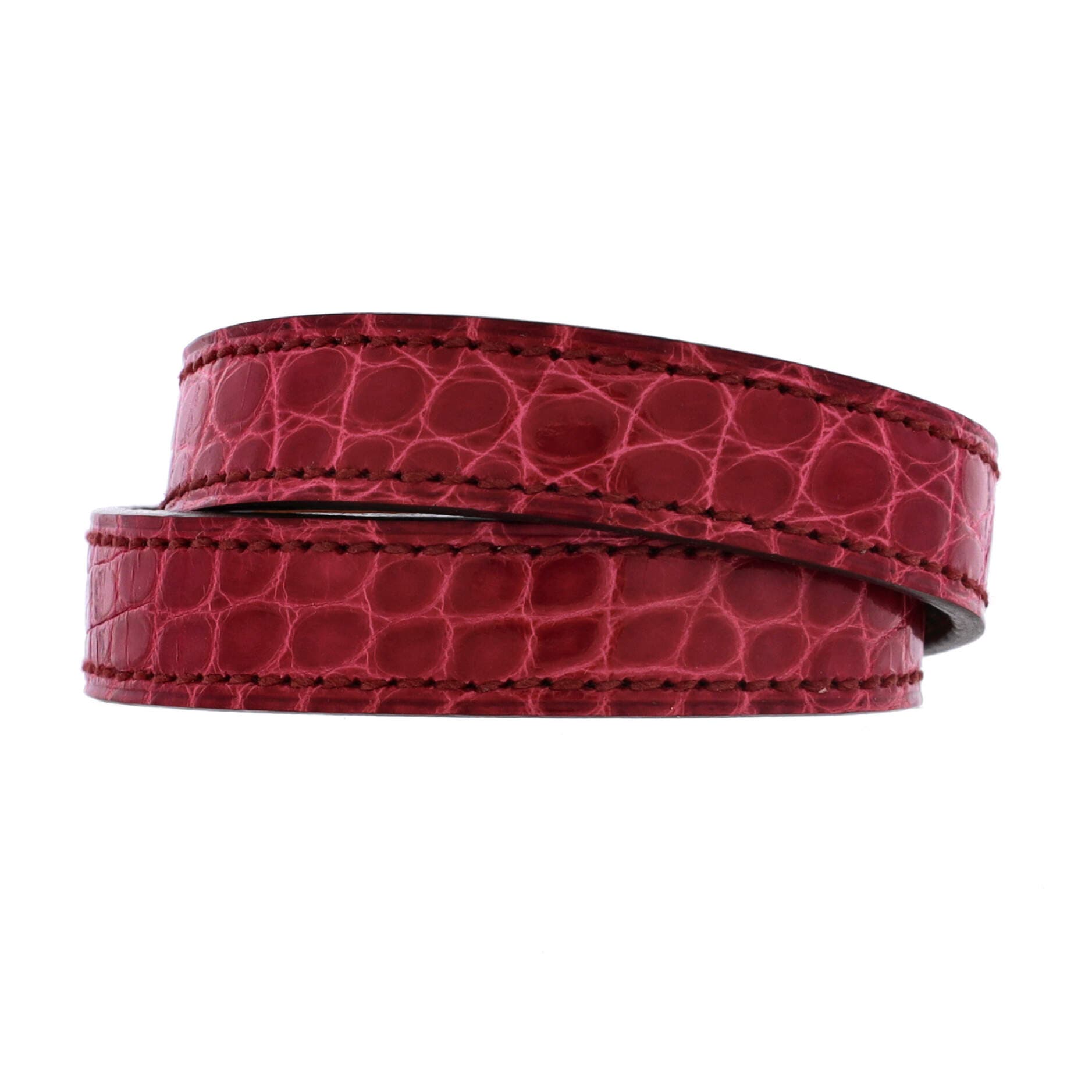 81034712 Kelly Double Tour Bracelet Shiny Alligator, Alternate, color, Pink