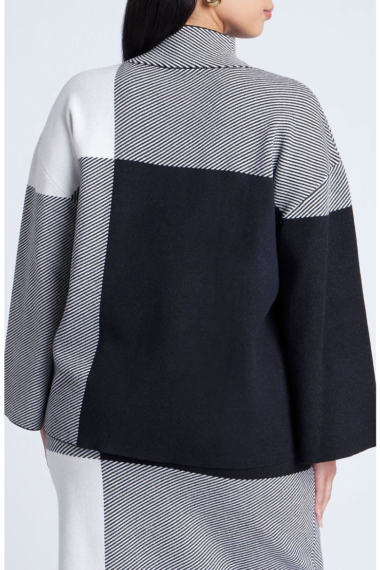 Mock Neck Intarsia Sweater, Alternate, color, PLAID PLEASE