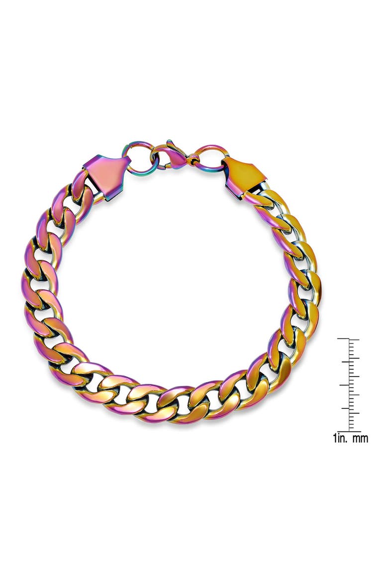 Men's Multicolor Curb Chain Bracelet, Main, color, MULTI