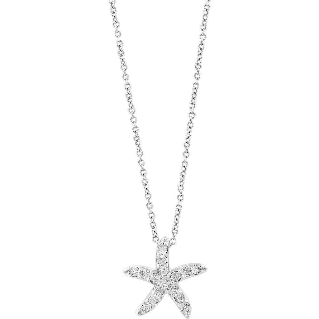 EFFY Sterling Silver Diamond Starfish Pendant Necklace - 0.14ct. at Nordstrom Rack