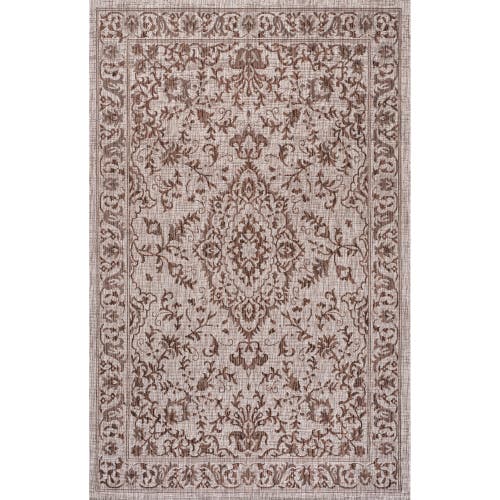 Jonathan Y Jerash Ornate Medallion Indoor/outdoor Area Rug In Brown/beige