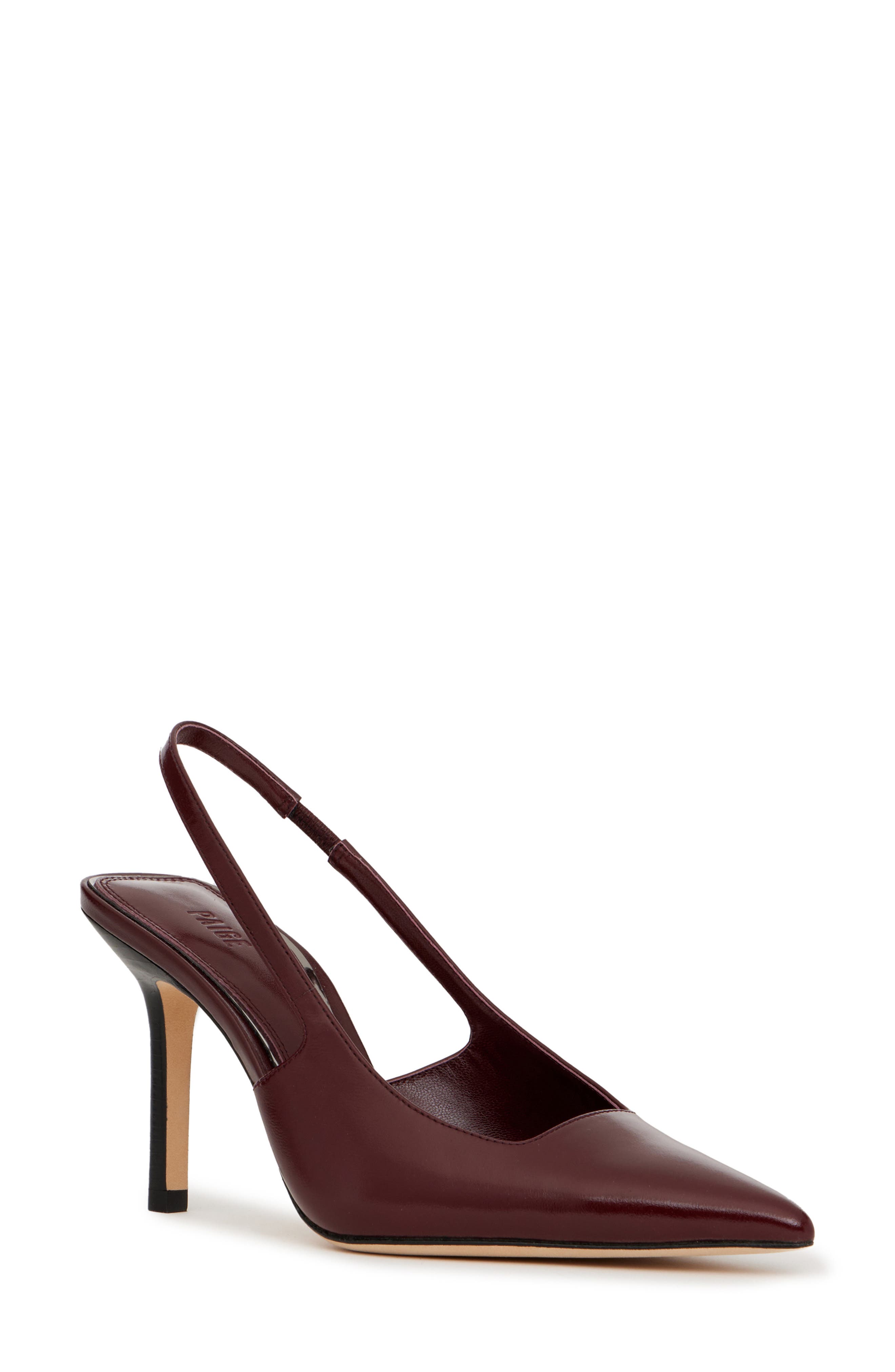 PAIGE Sienna Pointed Toe Slingback Pump, Main, color, Cranberry