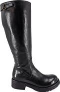 Madison Maison Leather Tall Flat Buckle Boot