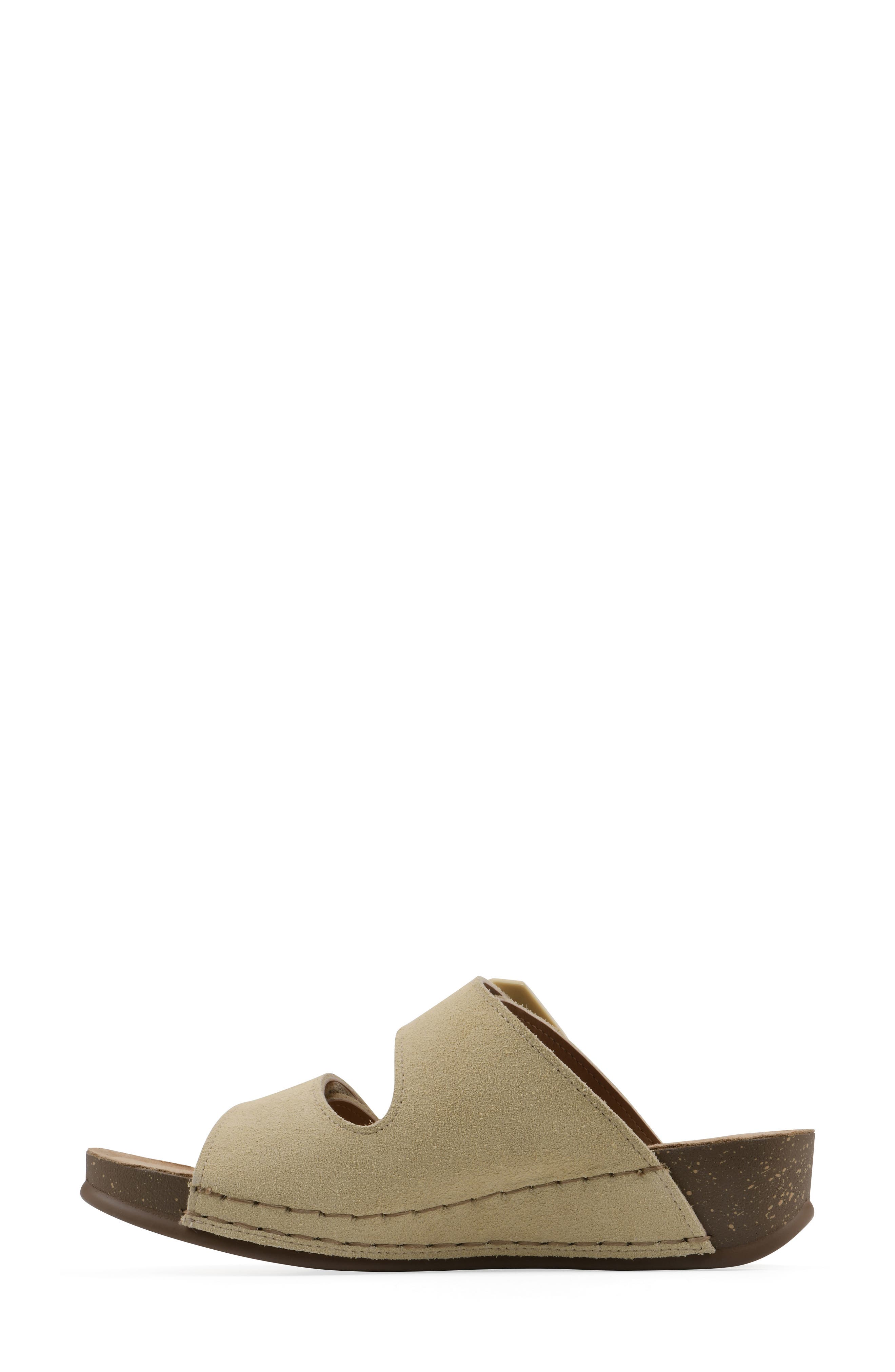 Fearful Wedge Sandal, Alternate, color, BUTTER CREAM SUEDE