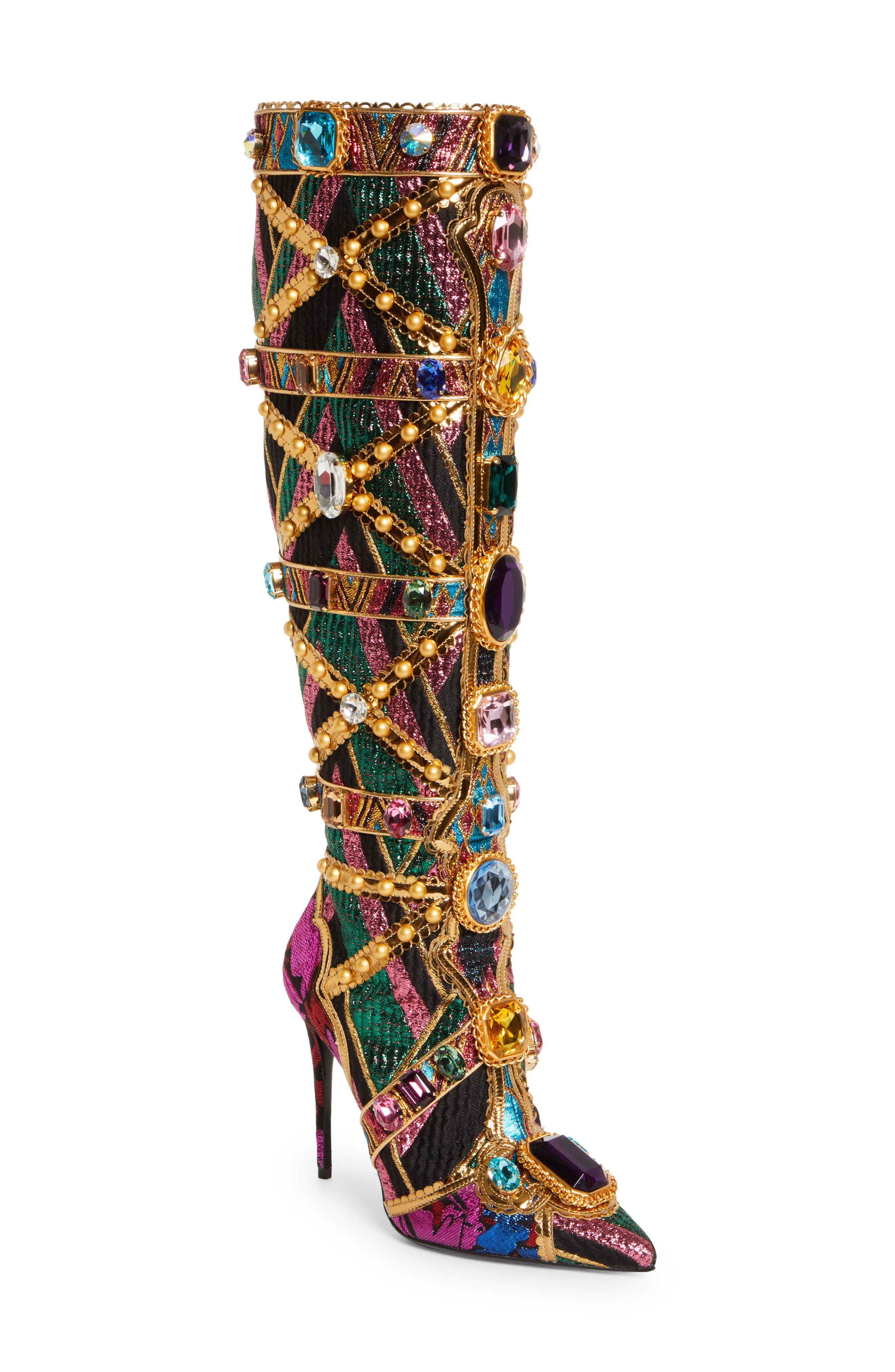 Cardinal Crystal Jacquard Knee High Boot, Main, color, MULTI