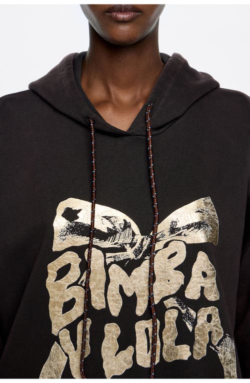 Bimba Y Lola Logo Tie Hoodie In Burgundy