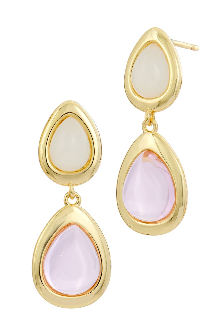 Pear Cabochon Drop Earrings, Main, color, YELLOW