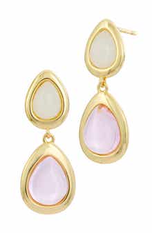 SAVVY CIE JEWELS Pear Cabochon Drop Earrings