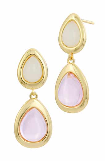 SAVVY CIE JEWELS Pear Cabochon Drop Earrings