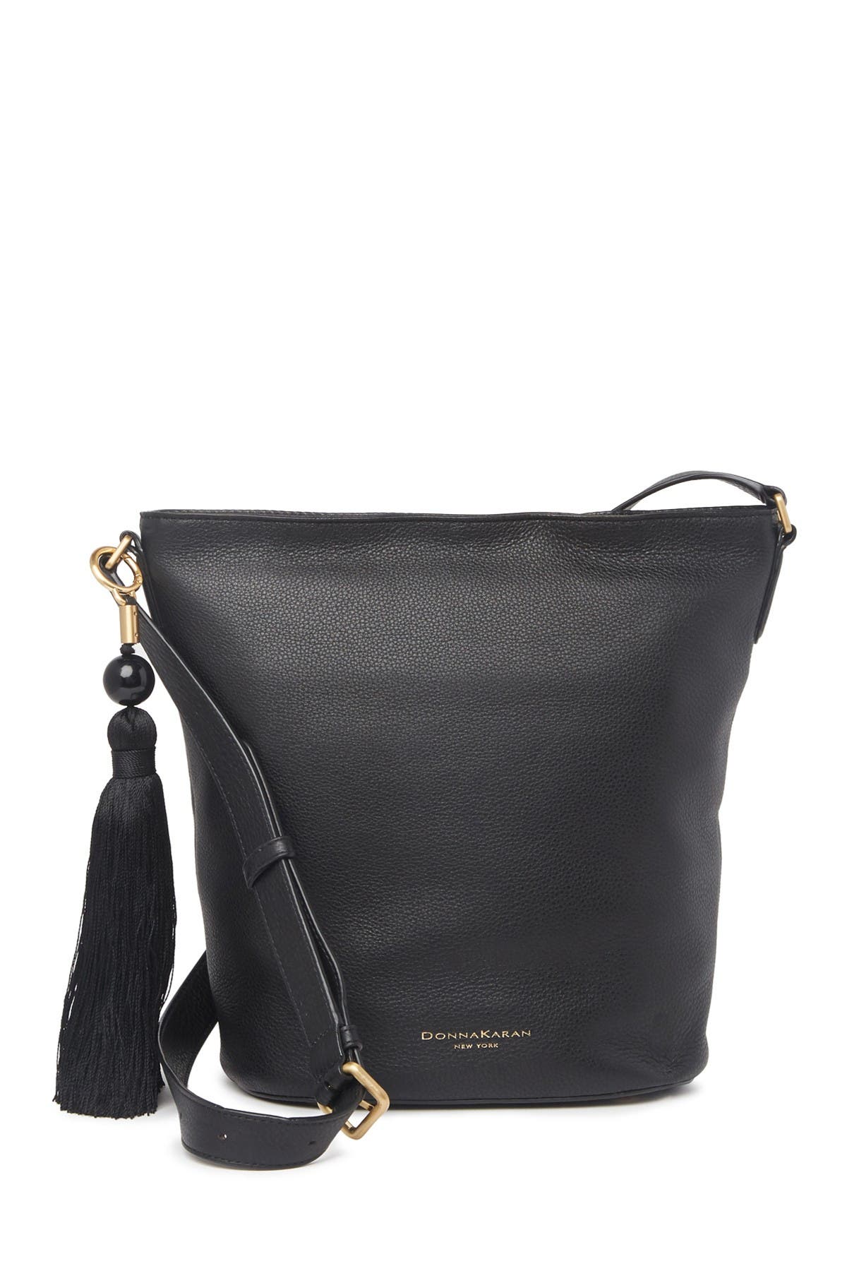 Donna Karan New York Raz Leather Bucket Crossbody Bag, Main, color, 