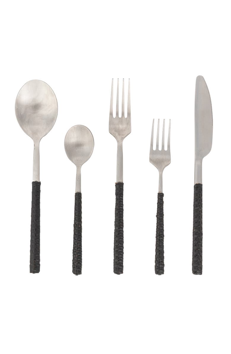 Artifacts Trading Company<sup>™</sup> Artifacts Rattan Stainless Steel Cutlery (Set of 5) - With Gift Box, Main, color, Tudor Black