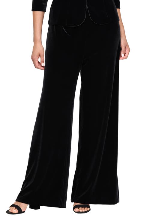 Stretch Velvet Palazzo Pants