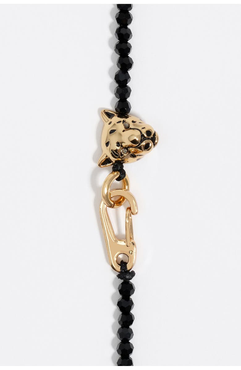 Bimba y Lola Panther Crystals Necklace, Alternate, color, Black