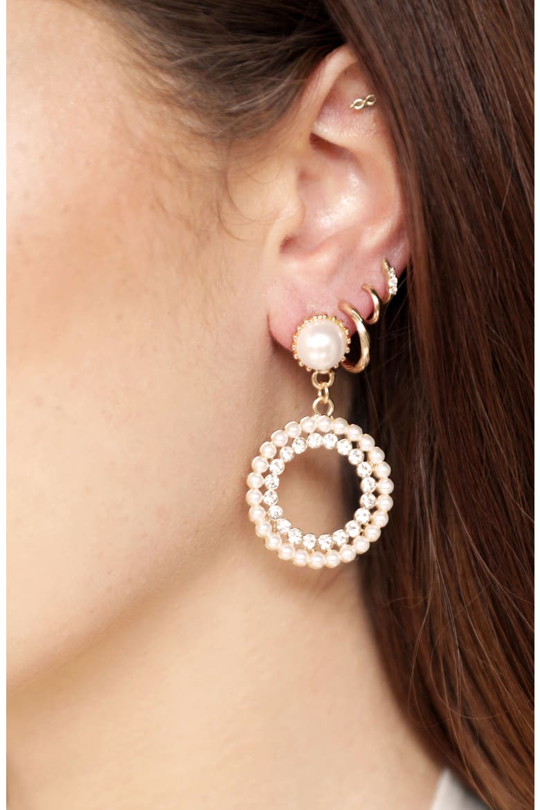 Mother May Drop Earrings, Alternate, color, GOLD