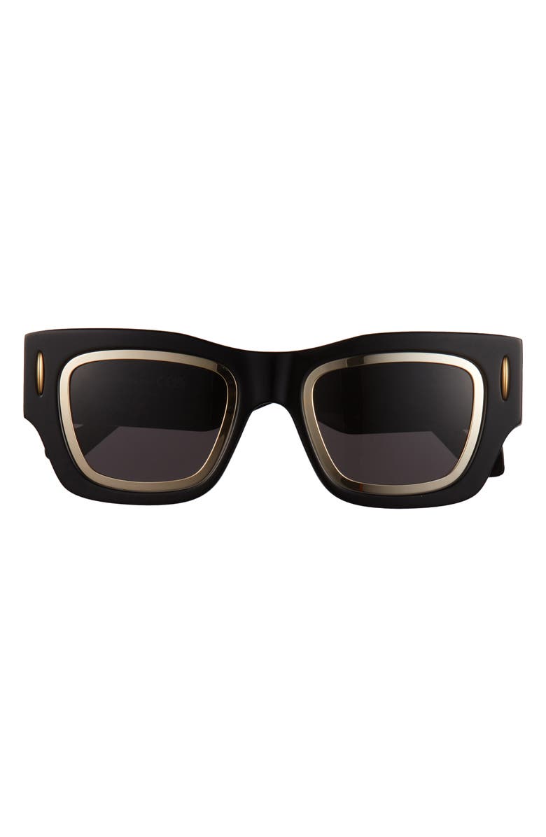 Loewe Signature Geometric Sunglasses, Main, color, Shiny Black / Smoke