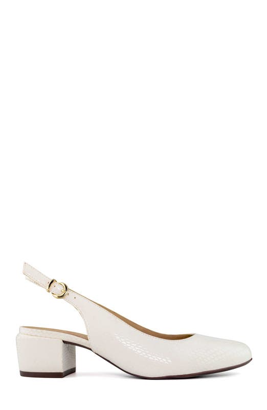 Marc Joseph New York Broad St Slingback Leather Pump, Alternate, color, White Snake
