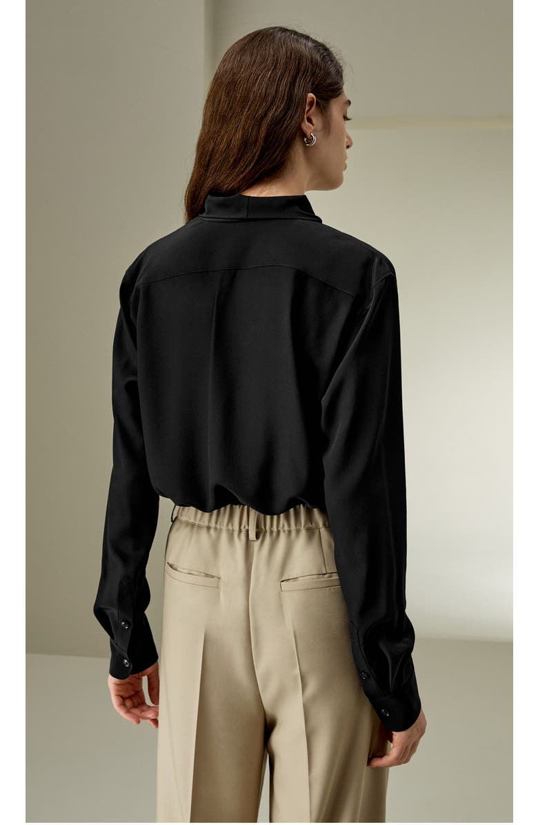 Lilysilk Silk Bowtie Blouse, Alternate, color, Black
