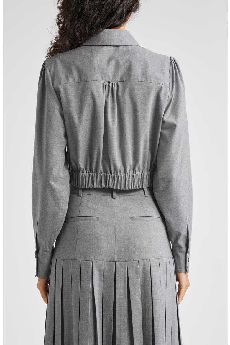 Francesca Tie Neck Button-Up Shirt, Alternate, color, STEEL GREY