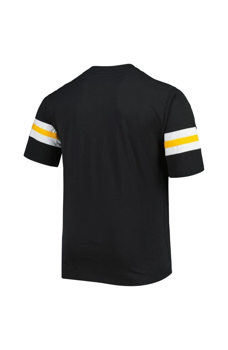 PROFILE Men's Black Pittsburgh Steelers Big & Tall Arm Stripe T-Shirt, Alternate, color,