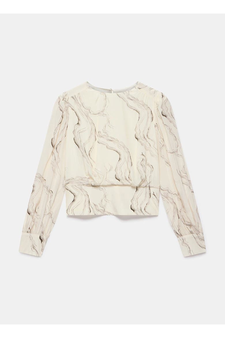 Marble Print Blouse, Alternate, color, Cream