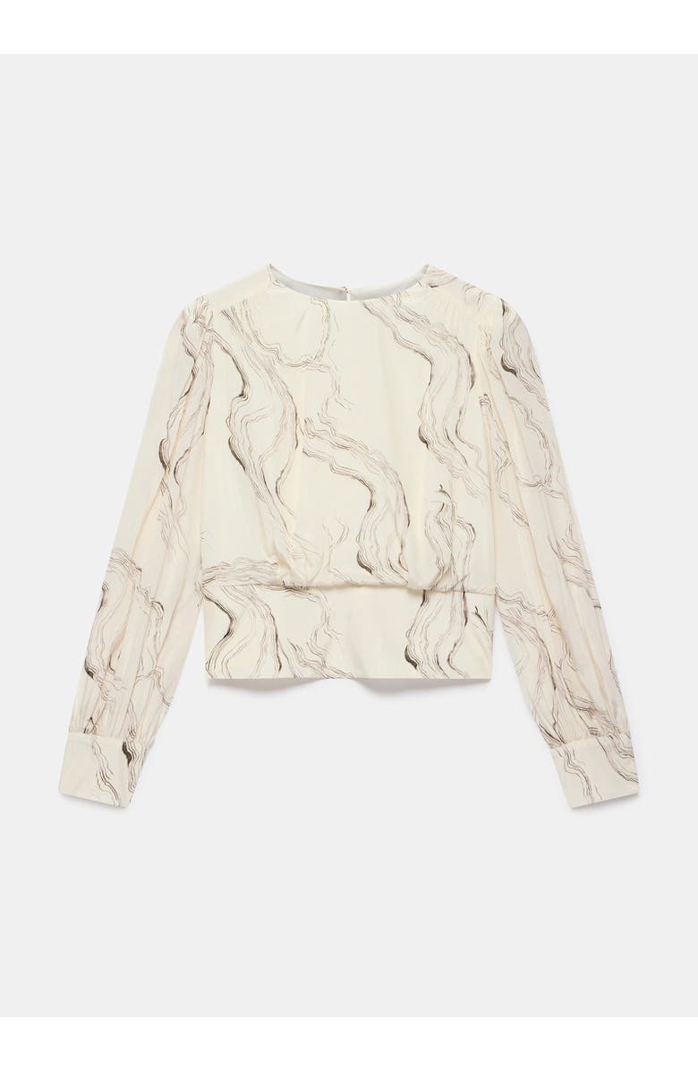 MINT VELVET Marble Print Blouse, Alternate, color, Cream