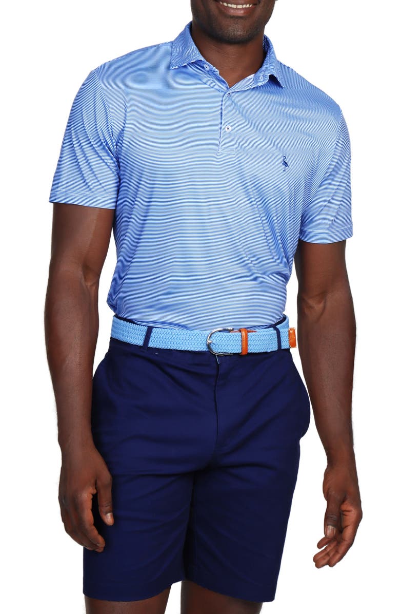 TailorByrd Micro Stripe Print Performance Polo, Alternate, color, Blue
