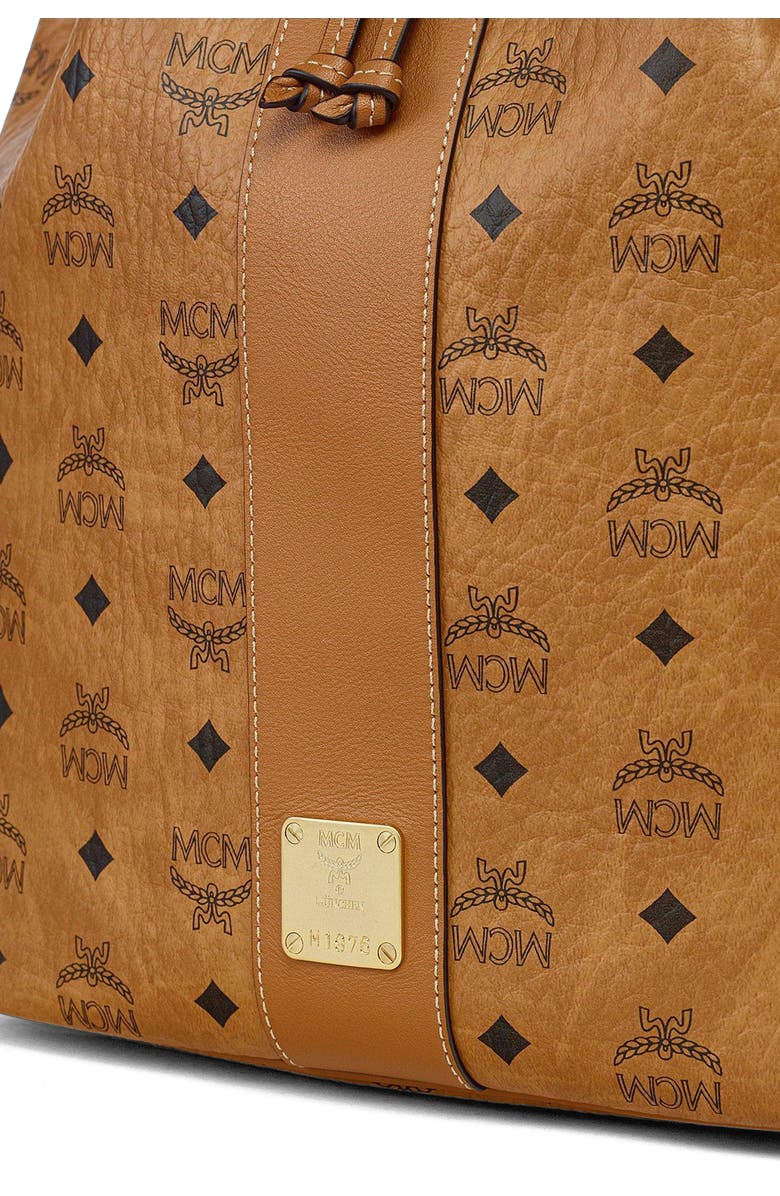 MCM Large Dessau Drawstring Bag in Visetos, Alternate, color, Co
