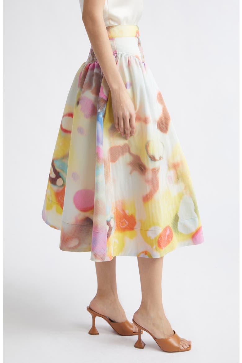 Moonshine Pleated Midi Skirt, Alternate, color, LIMEADE MULTI