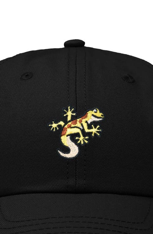 Dalix Gecko Embroidered Casual Cap In Black