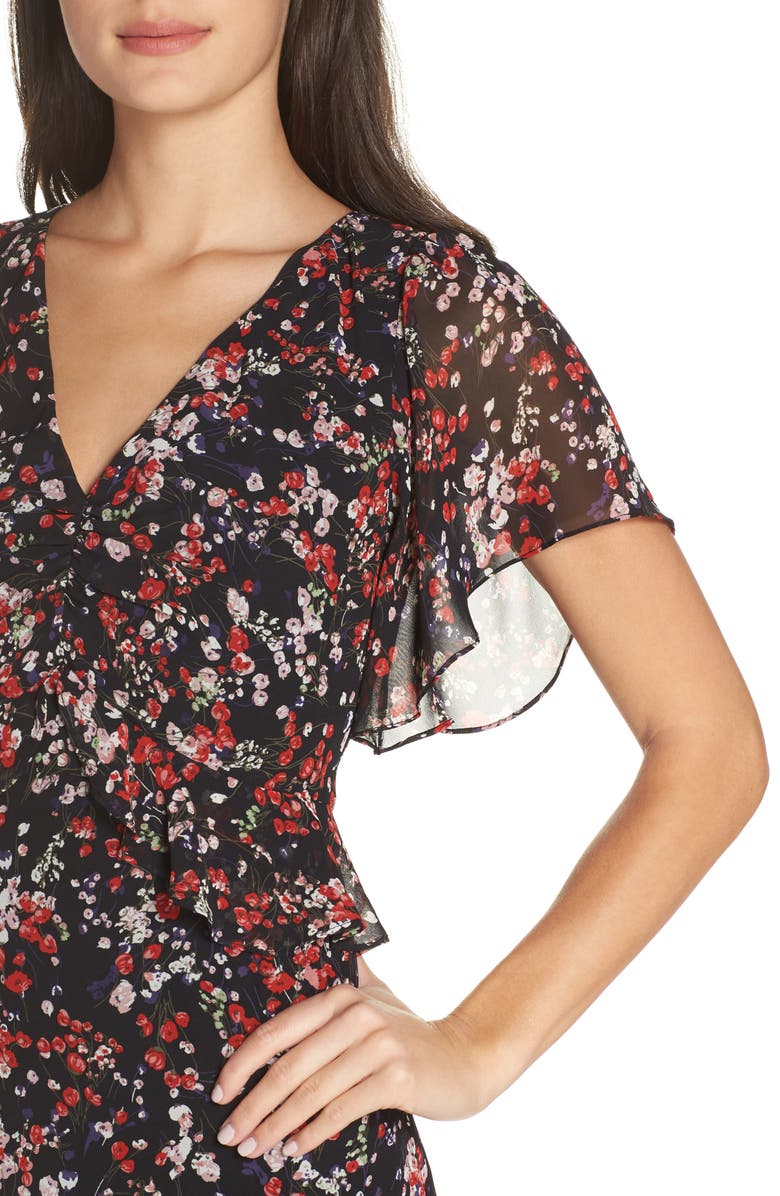 Chelsea28 Floral Ruffle Midi Dress, Alternate, color,