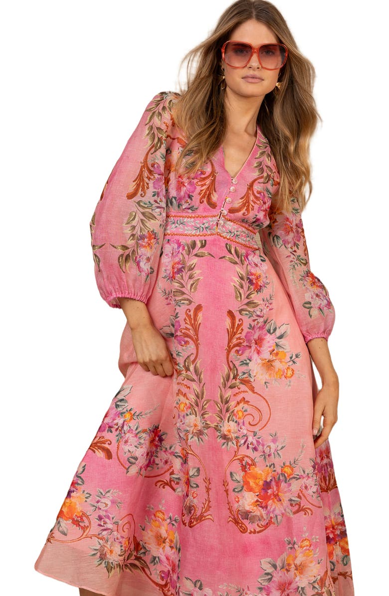 Hale Bob Frida Organza Maxi Dress, Alternate, color, Coral