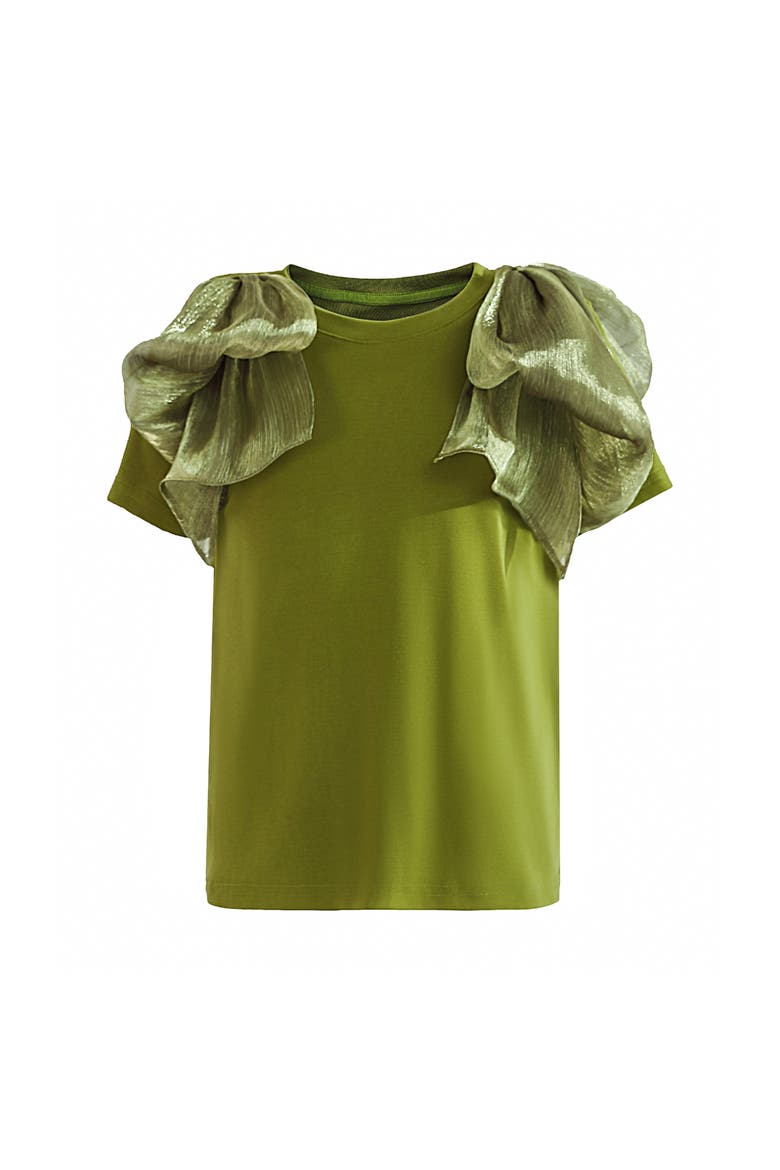 Gold Valora Ruffle Skirt Set, Alternate, color, Olive Green