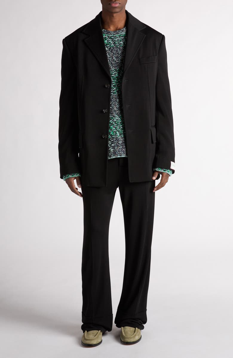 Bottega Veneta Fluid Matte Jersey Straight Leg Pants, Alternate, color, Black