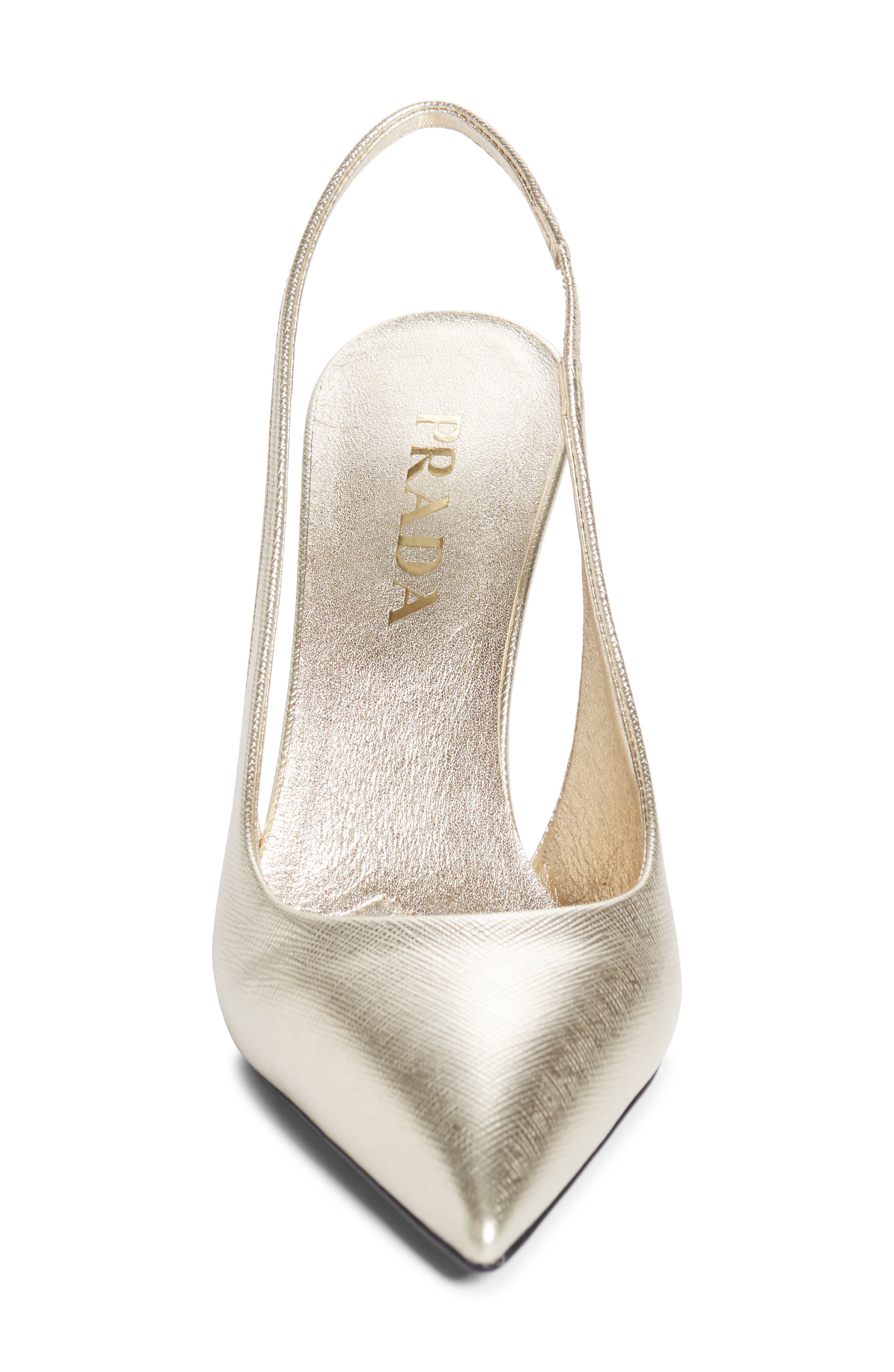 Saffiano Metallic Leather Slingback Pump, Alternate, color, PIRITE