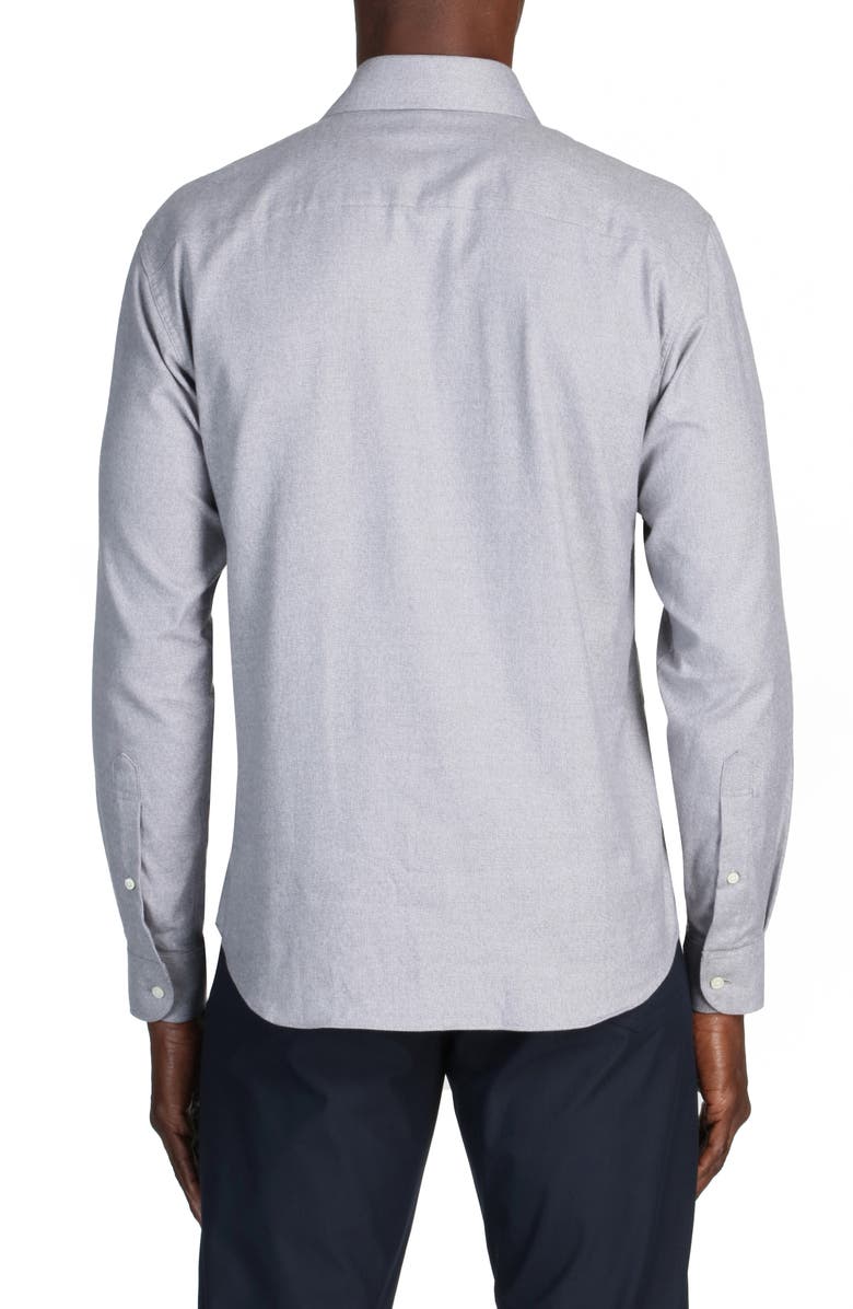 Alton Lane Howard Everyday Solid Cotton Flannel Button-Up Shirt, Alternate, color, 