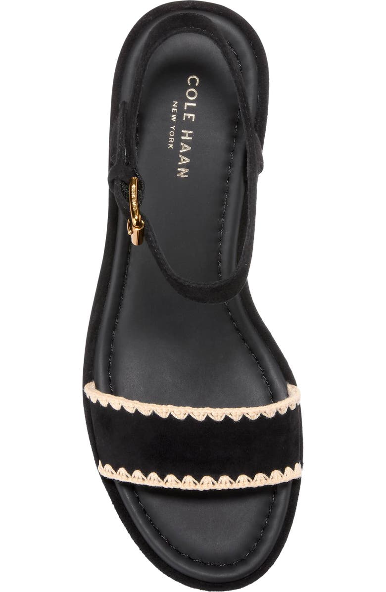 Cole Haan Asbury Cloudfeel Espadrille Wedge, Alternate, color, Black Suede / Natural Raffia