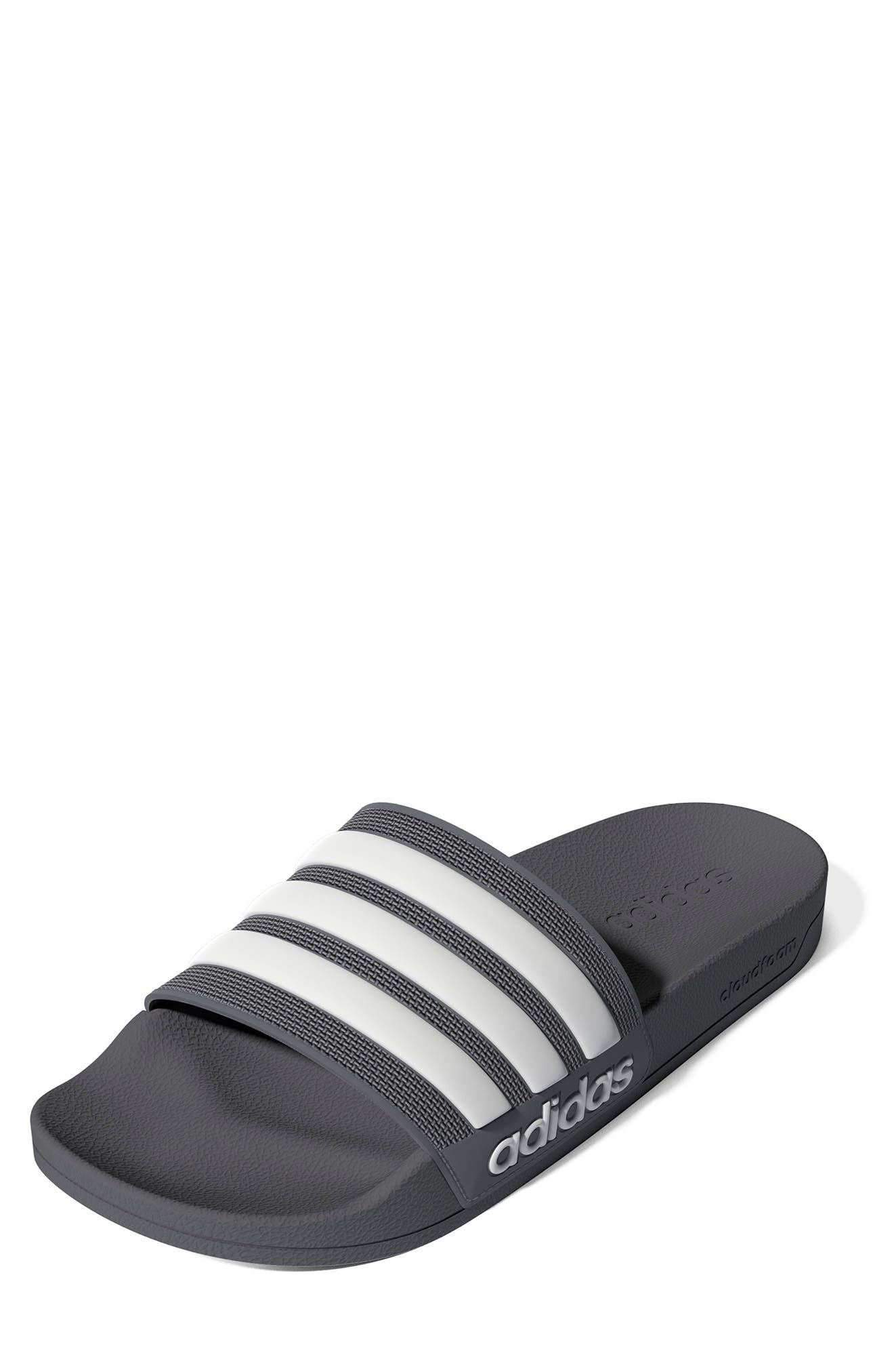 adidas Shower Slide Sandal, Main, color, Grethr/Ftw