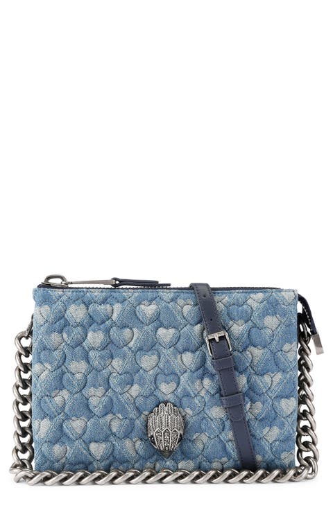 Kensington Puff Quilted Denim Pouch Shoulder Bag