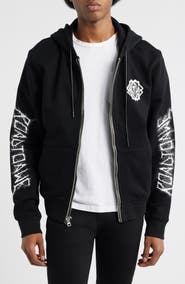 RtA Floyd Black Metal Zip Hoodie
