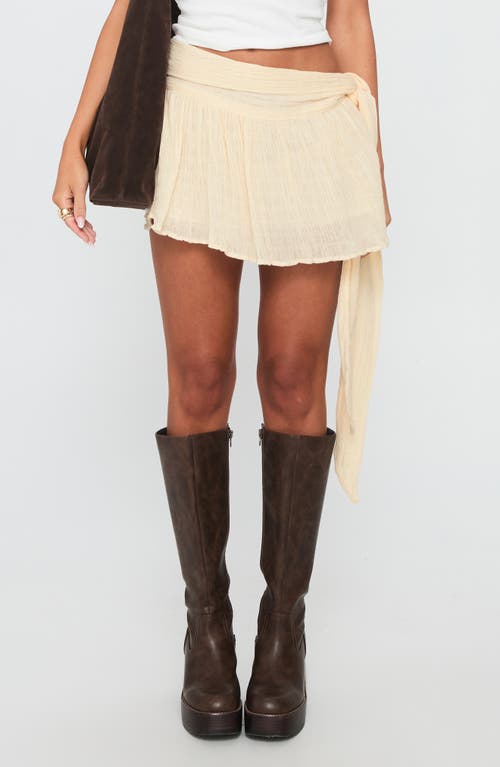 Princess Polly Reviva Side Tie Organic Cotton Blend Miniskirt In White