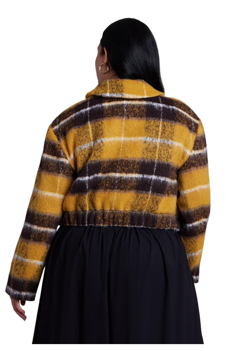 Brushed Plaid Jacket (plus), Alternate, color, CHOCOLATE HONEY PLAID