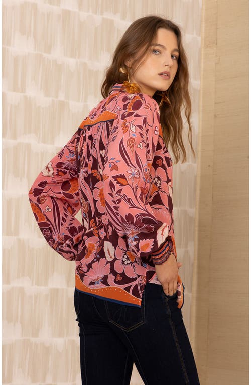 Hale Bob Avalynn Silk Top In Pink