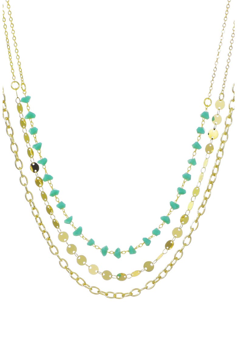 Set of 3 Chain Necklaces, Main, color, BLUE/ GOLD
