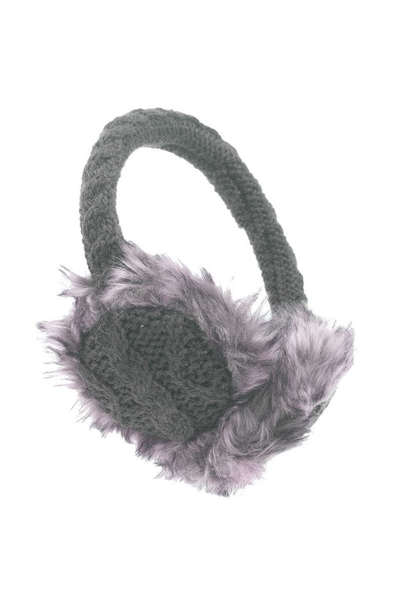 Nirvanna Designs Hand Knit Cable Adjustable Earmuffs With Faux Fur ...