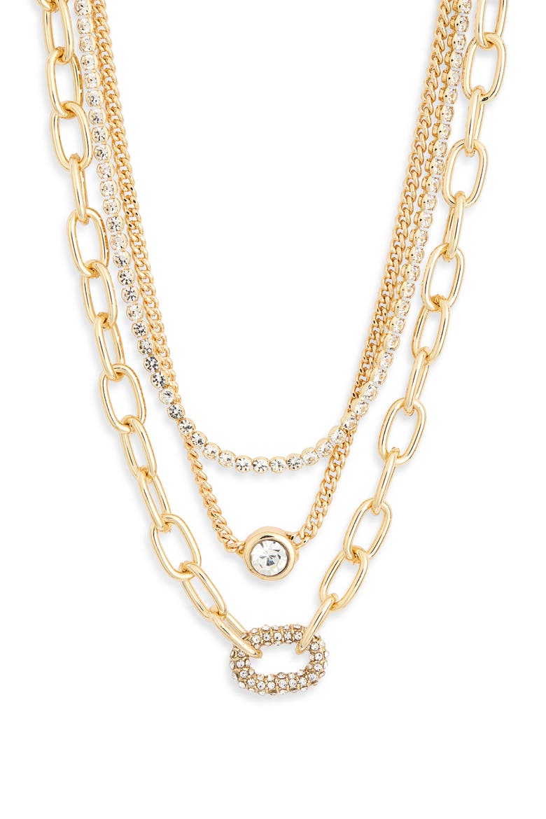 Set of 3 Assorted Chain Necklaces, Alternate, color, GOLD
