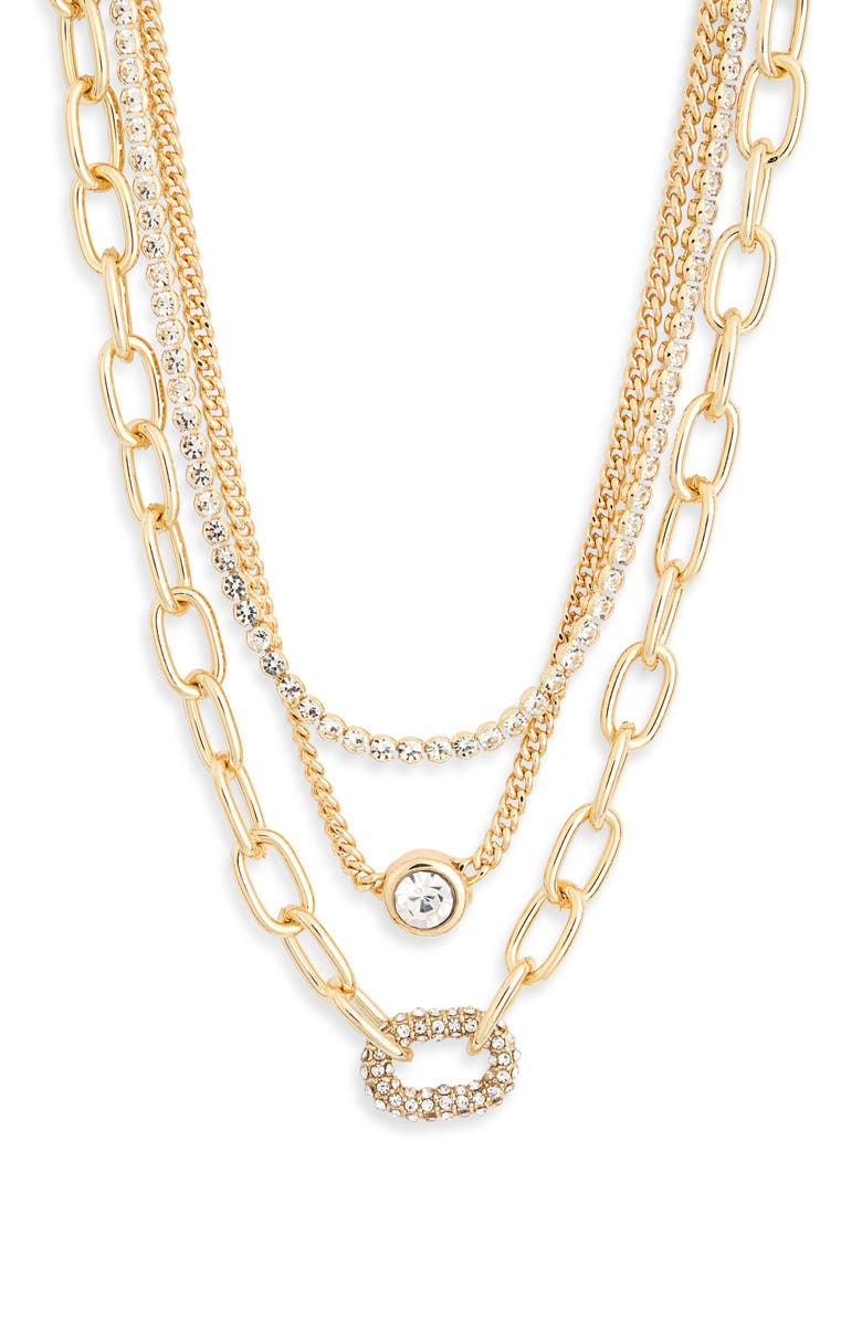 BaubleBar Set of 3 Assorted Chain Necklaces, Alternate, color, Gold