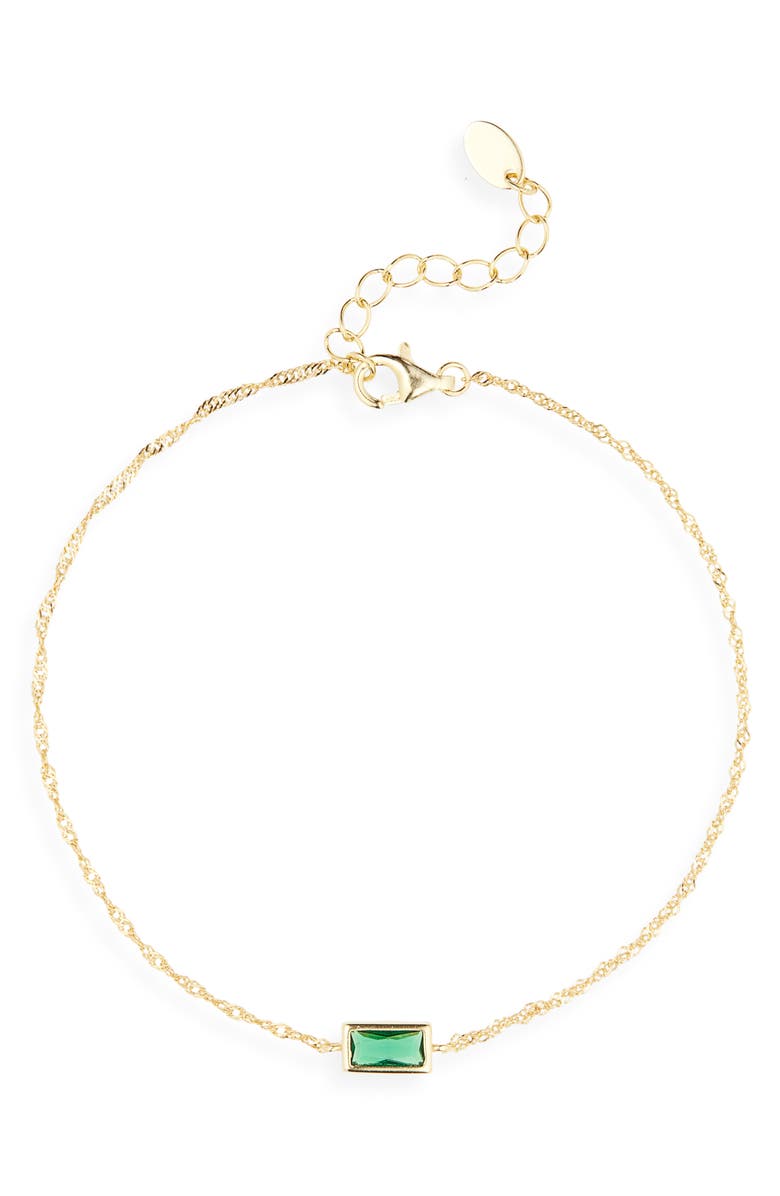 ARGENTO VIVO Baguette Cubic Zirconia Bracelet, Main, color, Gold