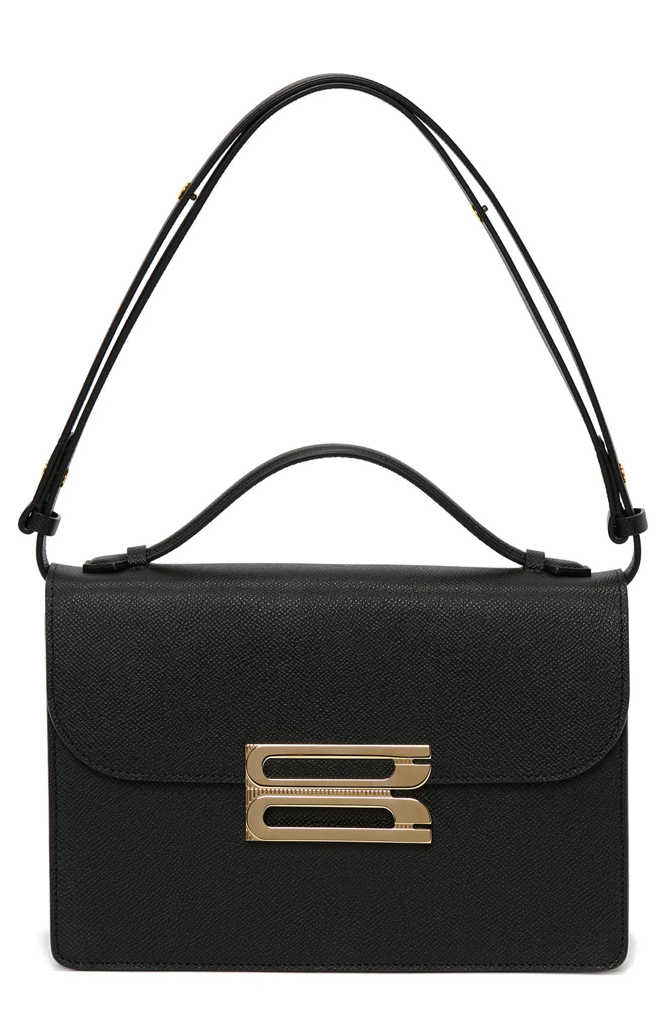 Victoria Beckham Dorian Grained Leather Shoulder Bag, Main, color, Black