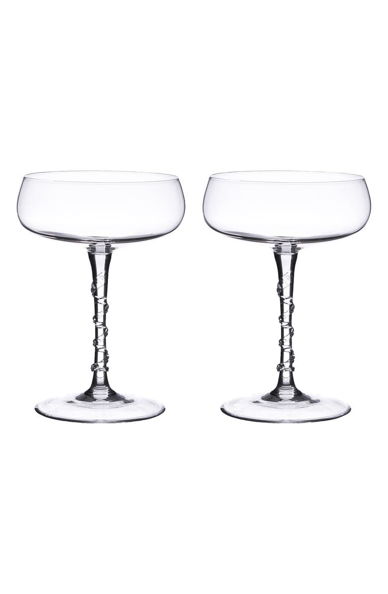 Juliska Amalia Set of 2 Coupe Glasses, Main, color, Clear